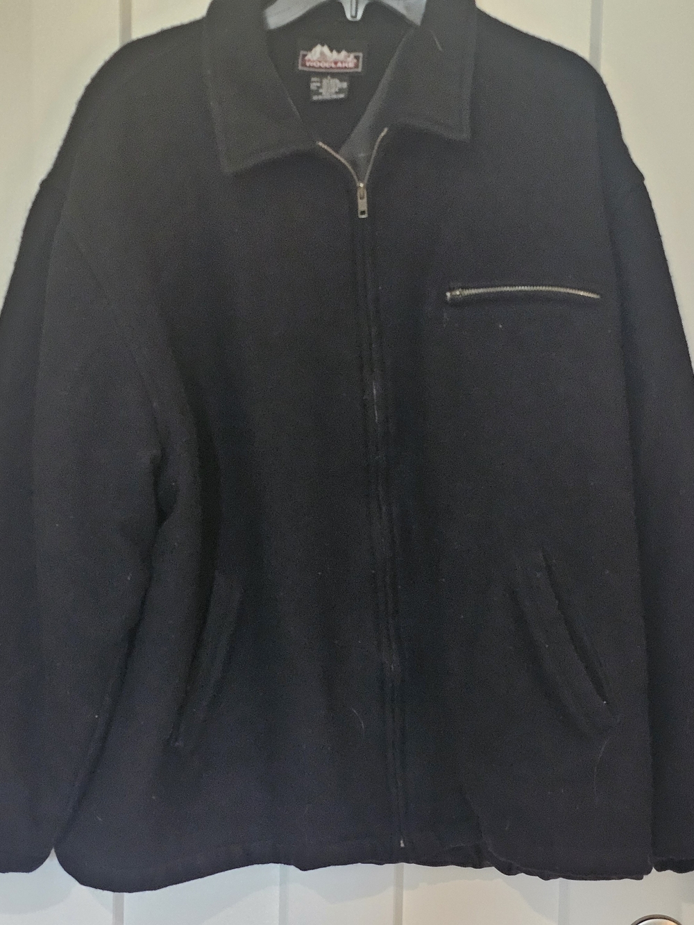 Woolrich Men's Black Zip-Up Wool Jacket Sweater